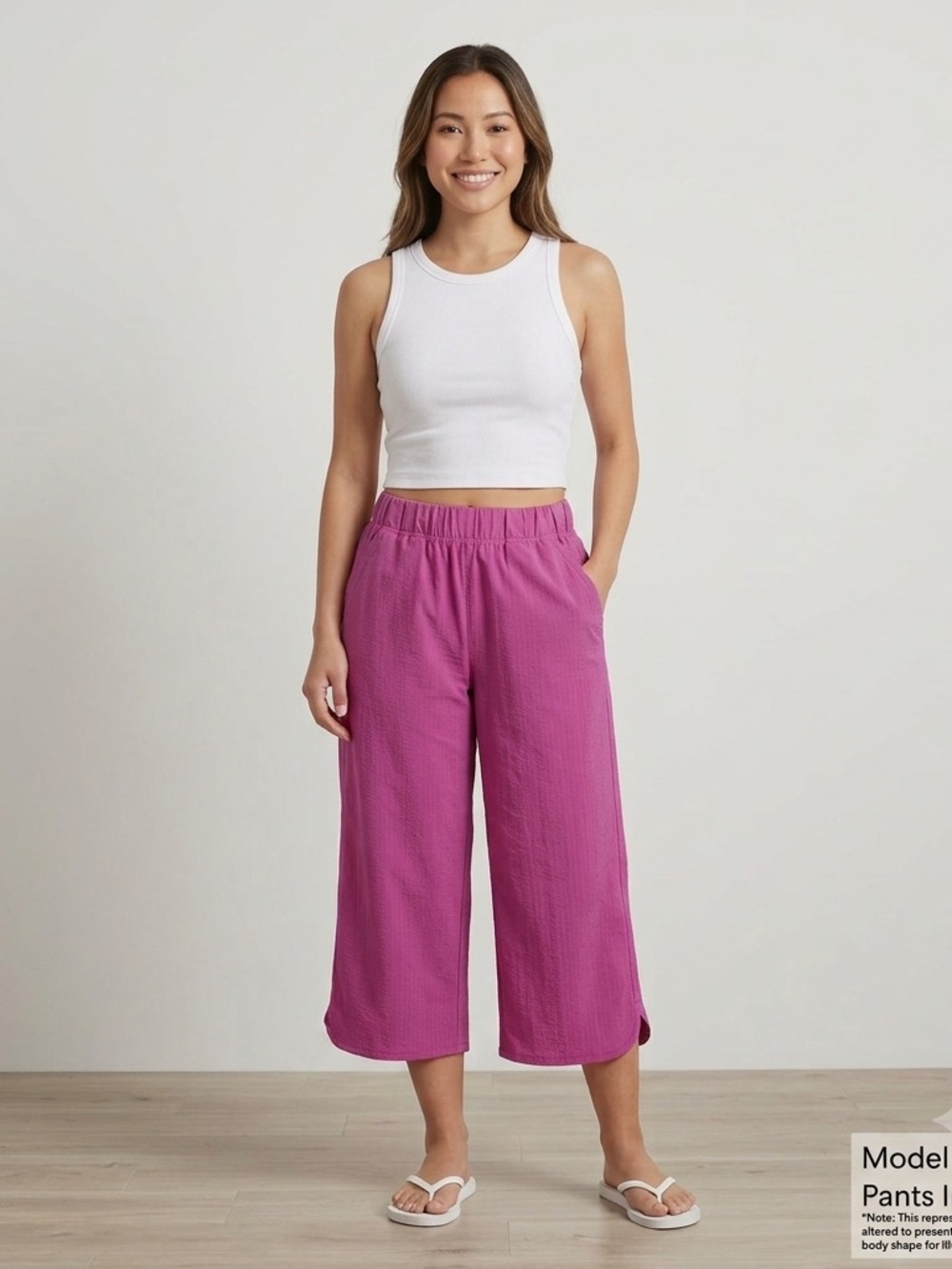 Title Nine Womens XS Slaycation
2.0 Wide Leg Pants Pull On Cropped Mid Rise Pink